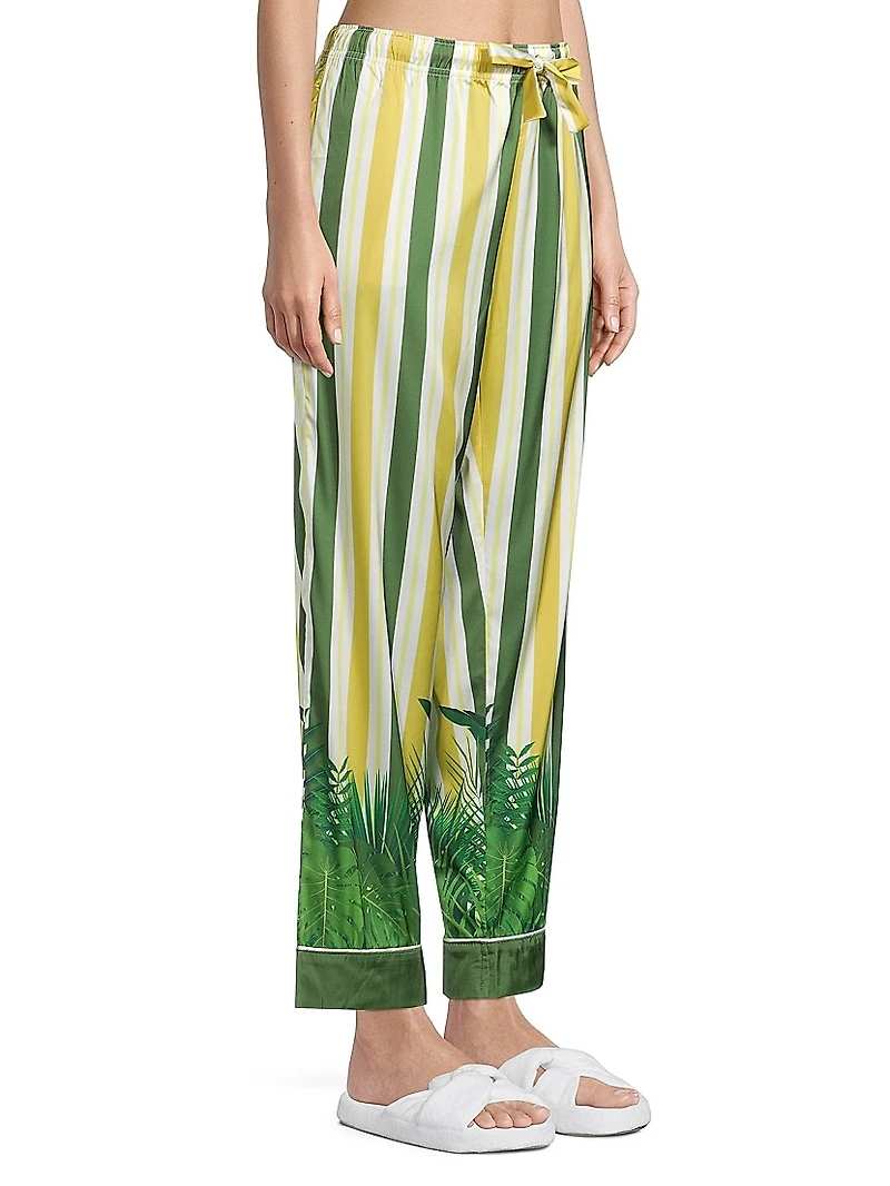 Two-Piece Stripes & Jungle Print Pajama Set