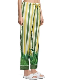 Two-Piece Stripes & Jungle Print Pajama Set