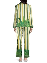 Two-Piece Stripes & Jungle Print Pajama Set