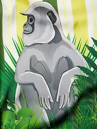 Two-Piece Stripes & Jungle Print Pajama Set