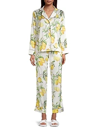 Two-Piece Citrus Print Pajama Set