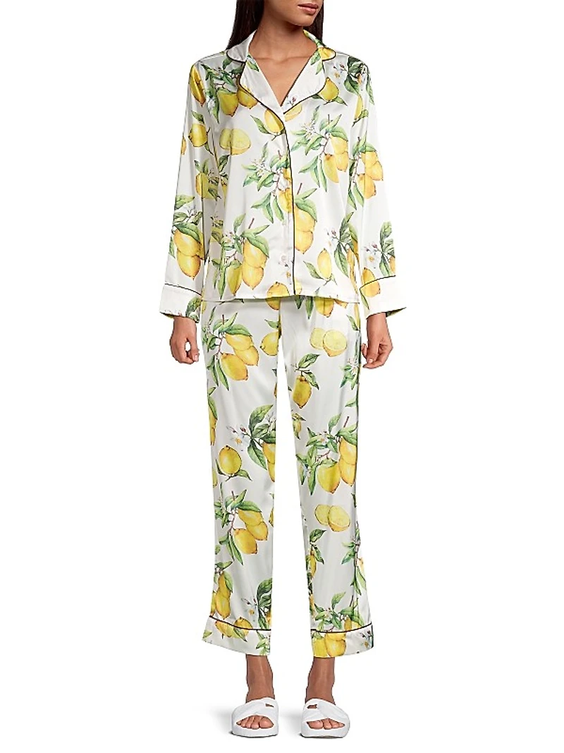 Two-Piece Citrus Print Pajama Set