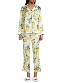 Two-Piece Citrus Print Pajama Set
