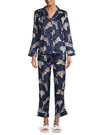 Two-Piece Tiger Print Pajama Set