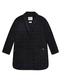 Gentry Plaid Wool-Blend Coat