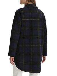 Gentry Plaid Wool-Blend Coat