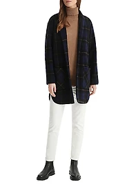 Gentry Plaid Wool-Blend Coat