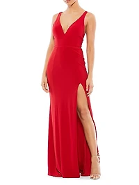 Matte Jersey V-Neck Gown