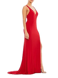 Matte Jersey V-Neck Gown