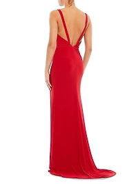 Matte Jersey V-Neck Gown