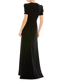 leena Rhinestone Cutout Sheath Gown