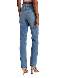 Sabine Distressed Straight-Leg Jeans