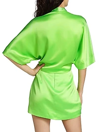 Dolman Tie-Front Silk Blouse