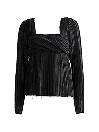 Satin Plissè Pleat Top