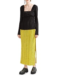 Satin Plissè Pleat Top