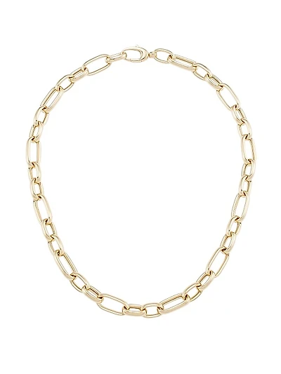 14K Yellow Gold Oval-Link Chain Necklace