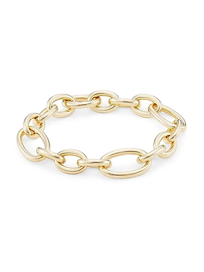 14K Yellow Gold Oval-Link Chain Bracelet