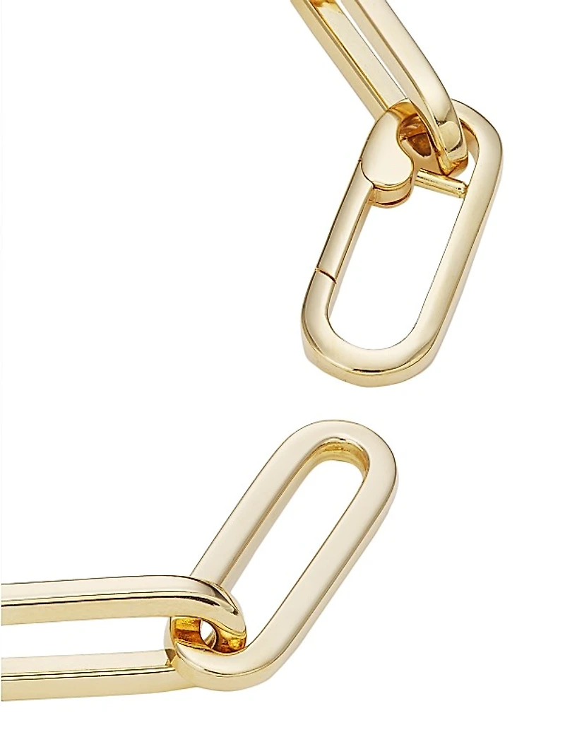 14K Yellow Gold Paper Clip Chain Bracelet