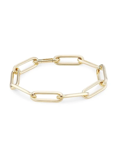 14K Yellow Gold Paper Clip Chain Bracelet