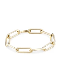 14K Yellow Gold Paper Clip Chain Bracelet