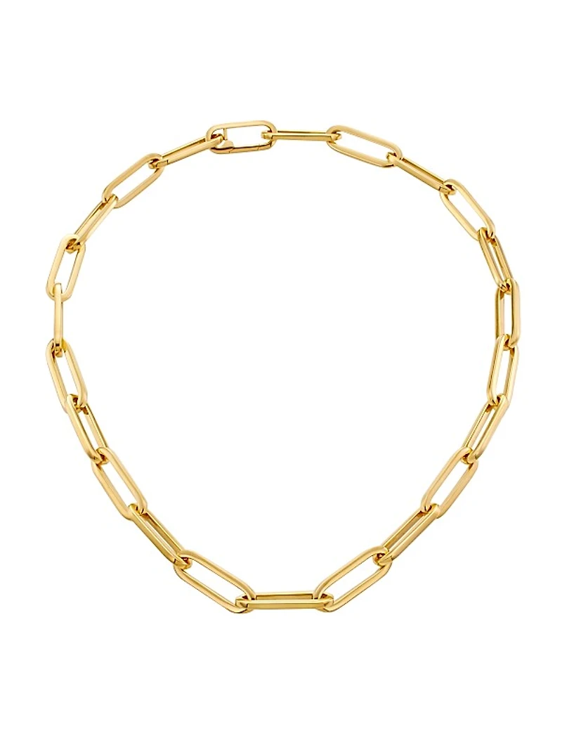14K Yellow Gold Paper Clip Chain Necklace