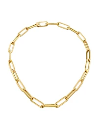 14K Yellow Gold Paper Clip Chain Necklace