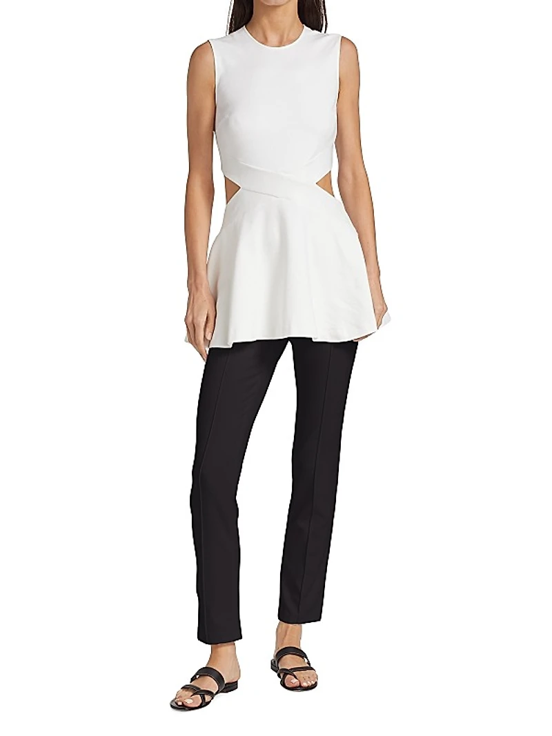 Pull-On Cropped Slim Pants