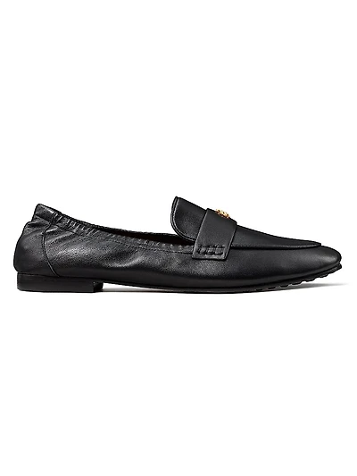 Logo Leather Ballet Loafers