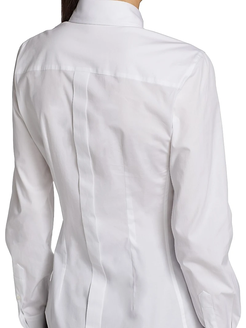 Stretch-Poplin Button-Down Shirt