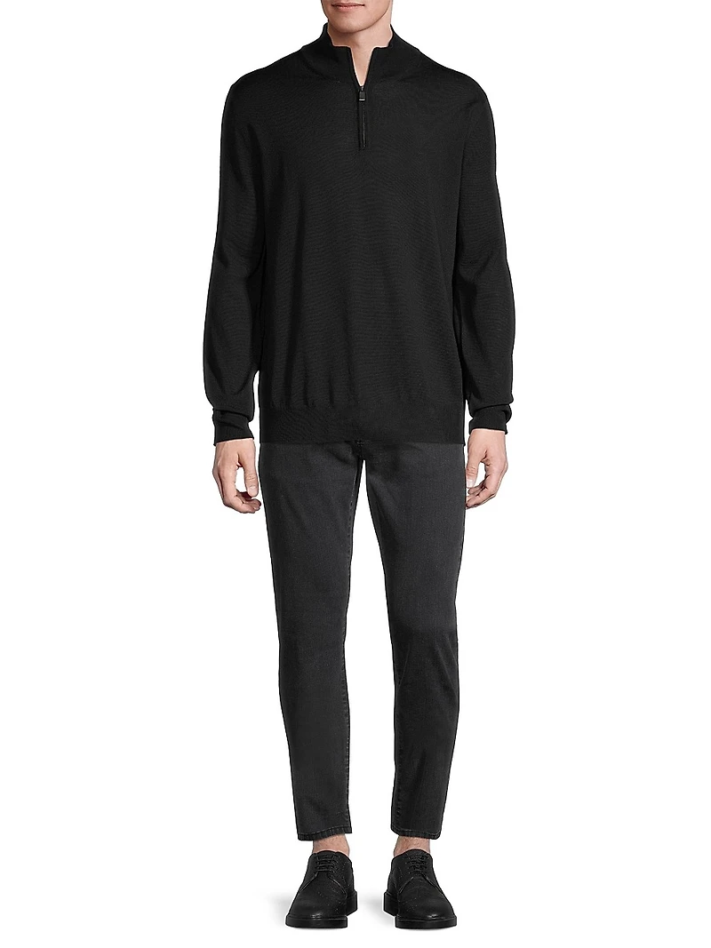 Quarter-Zip Wool Sweater