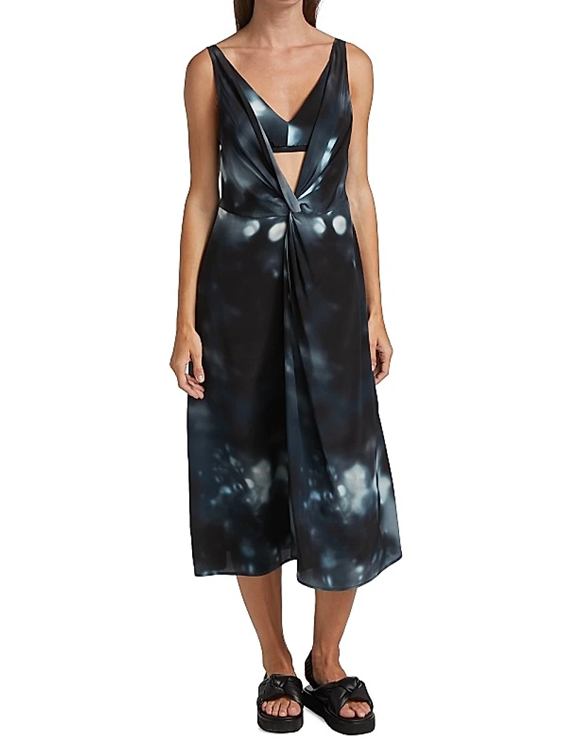 Renada Twist-Front Midi Dress