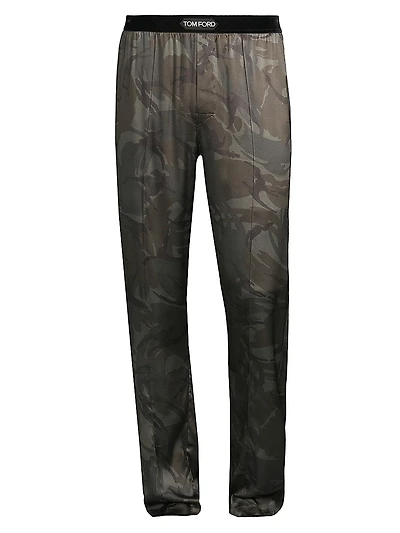 Logo Silk Pajama Pants