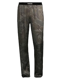 Logo Silk Pajama Pants