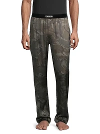 Logo Silk Pajama Pants