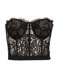 Strapless Lace Crop Bustier