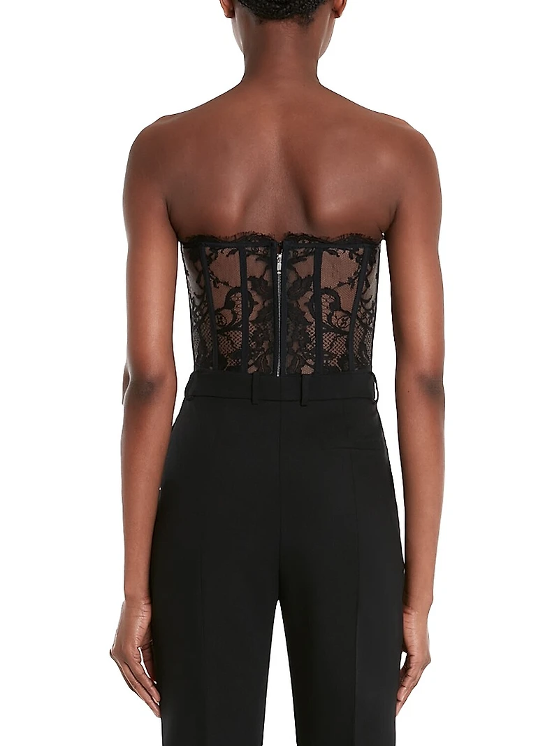 Strapless Lace Crop Bustier