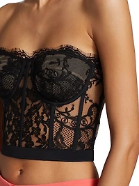 Strapless Lace Crop Bustier