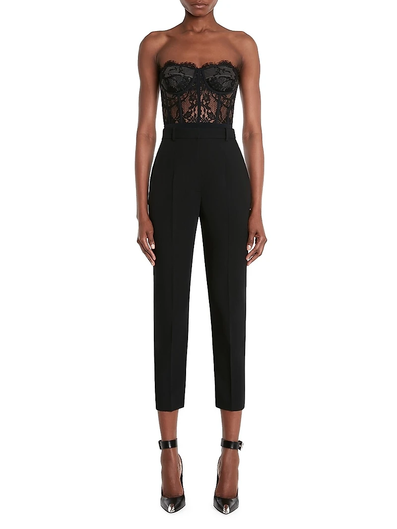 Strapless Lace Crop Bustier