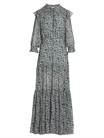 Nitza Silk Paisley Maxi Dress