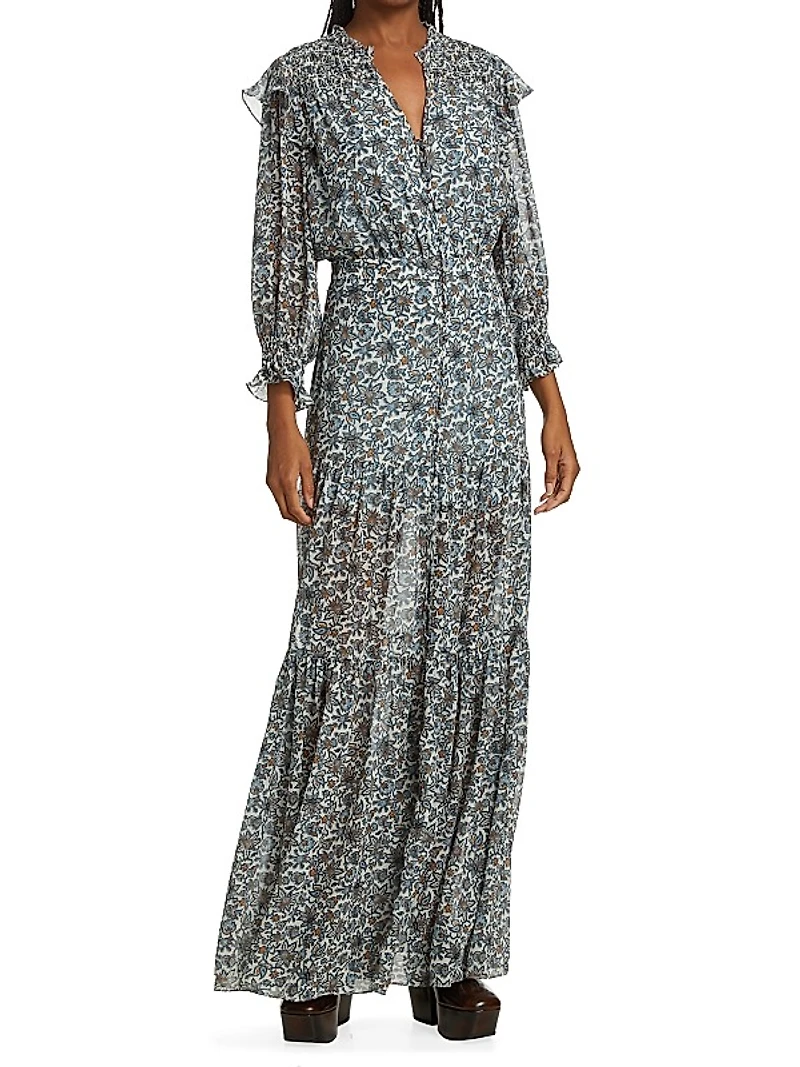Nitza Silk Paisley Maxi Dress