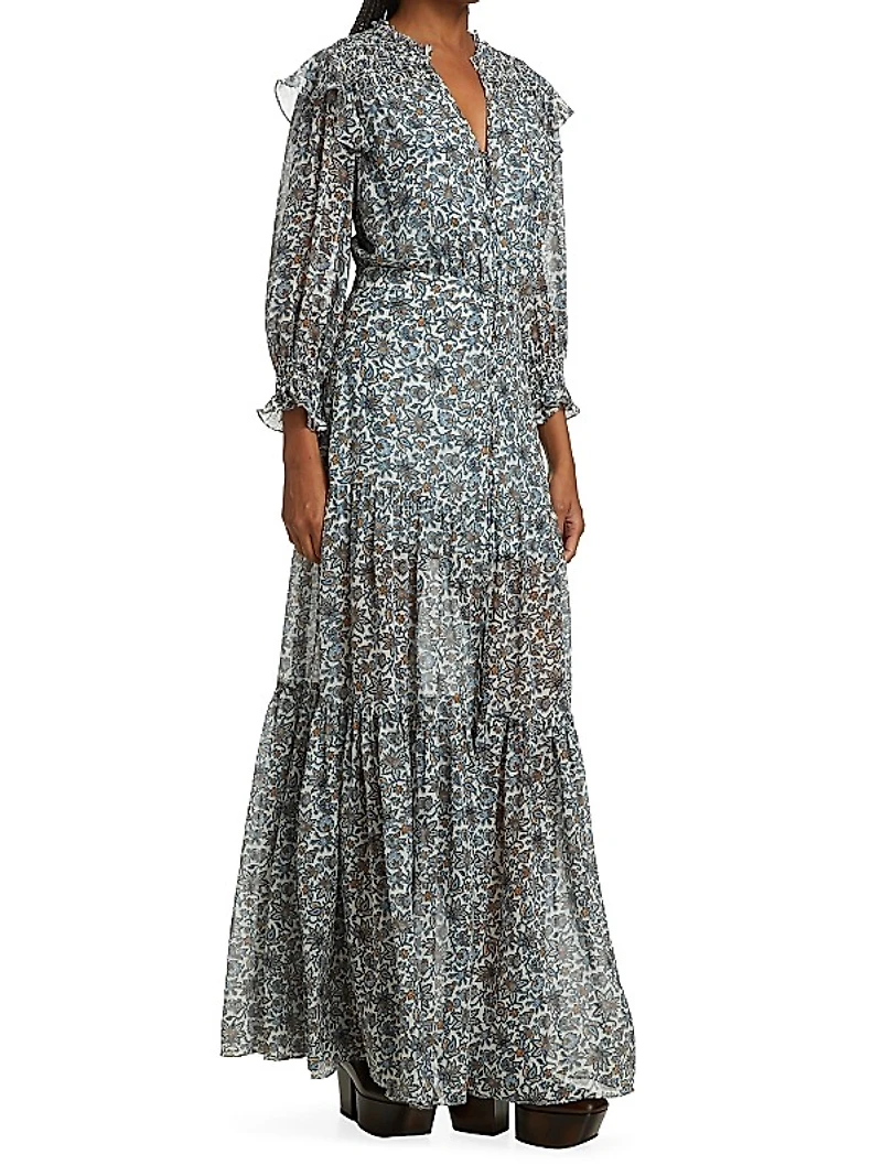Nitza Silk Paisley Maxi Dress