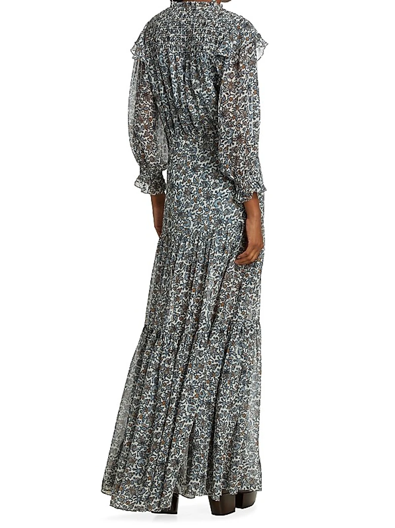 Nitza Silk Paisley Maxi Dress