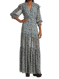 Nitza Silk Paisley Maxi Dress