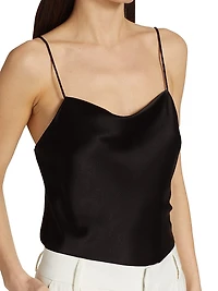 Harmon Draped Satin Tank Top