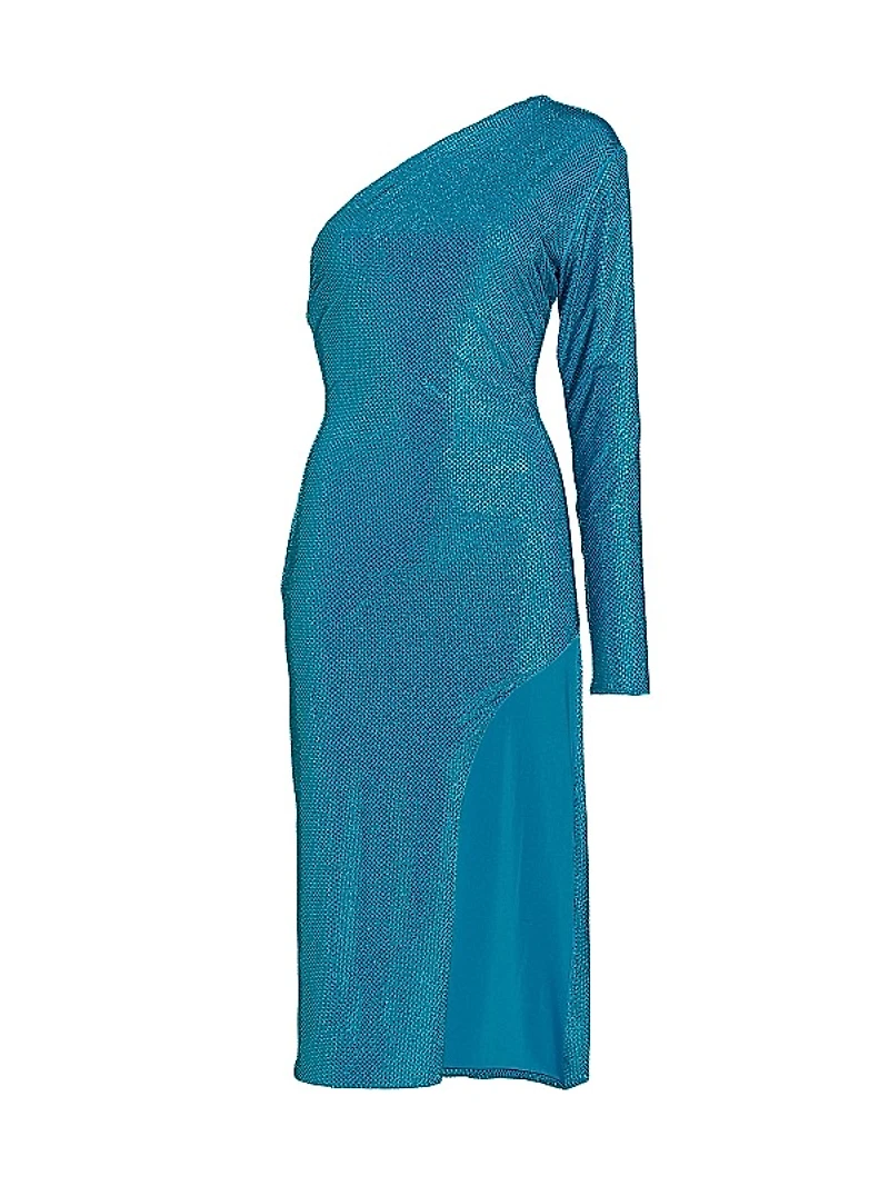 Sequined One-Shoulder Dress