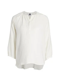 Ava Cotton Gauze Henley Top