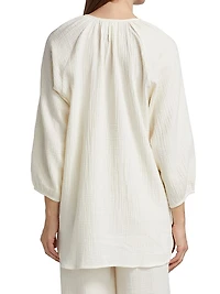 Ava Cotton Gauze Henley Top