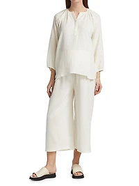 Ava Cotton Gauze Henley Top