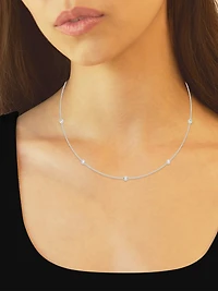 14K White Gold & 7-Diamond Station Necklace/0.70-2.10 TCW