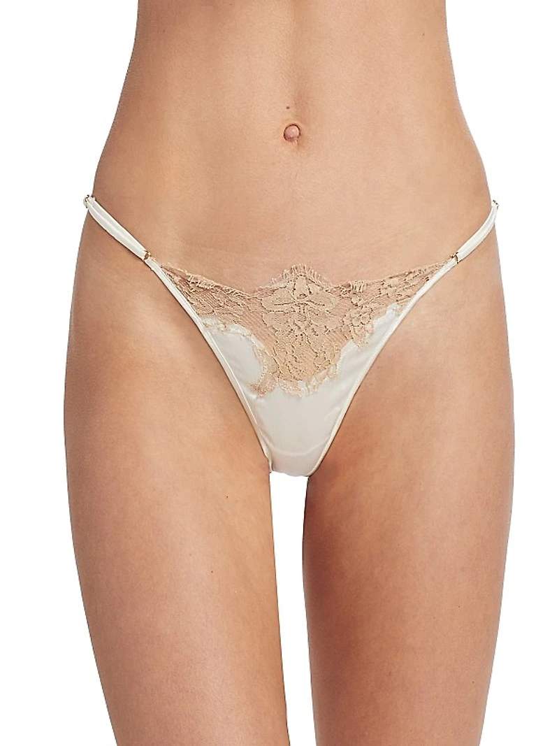 Orchid Lace & Silk Thong